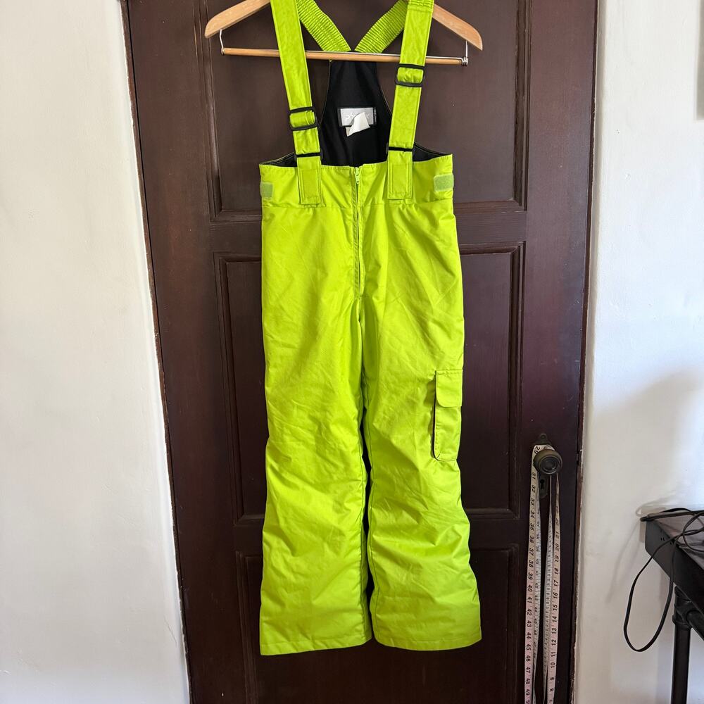 PHENIX | Lime Green Insulated Kids  Ski Bibs Grow With Me Size 6-10